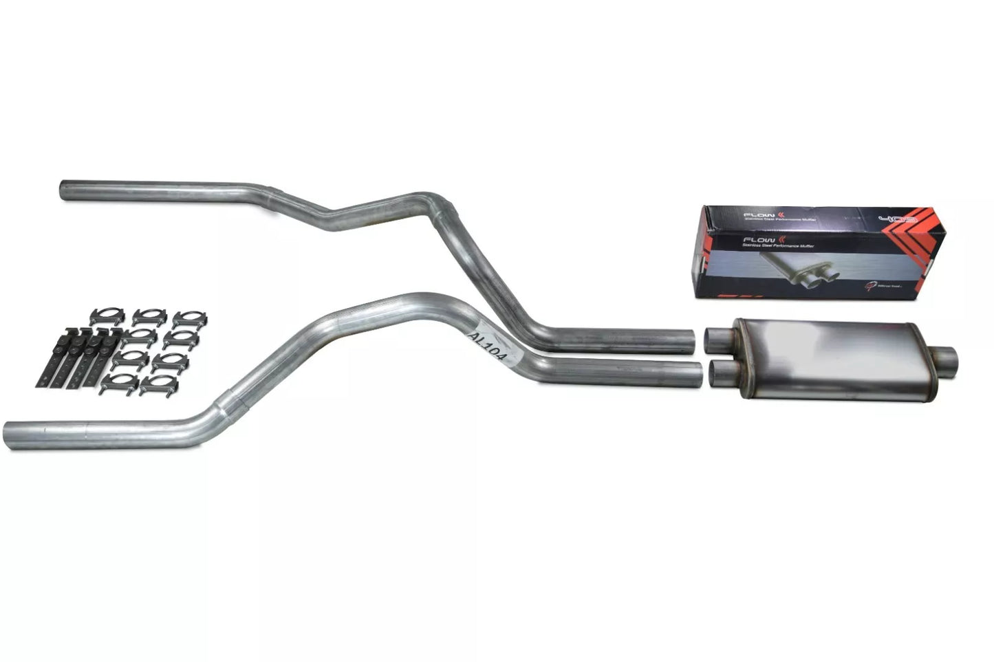 1994-2003 Dodge Ram 1500 2.5" Dual Exhaust Kit with Flow II Muffler Stainless Steel