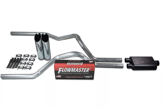 1994-2003 Dodge Ram 1500 Truck 2.5" Dual Exhaust Kit with Flowmaster Super 44 and Slash Tip