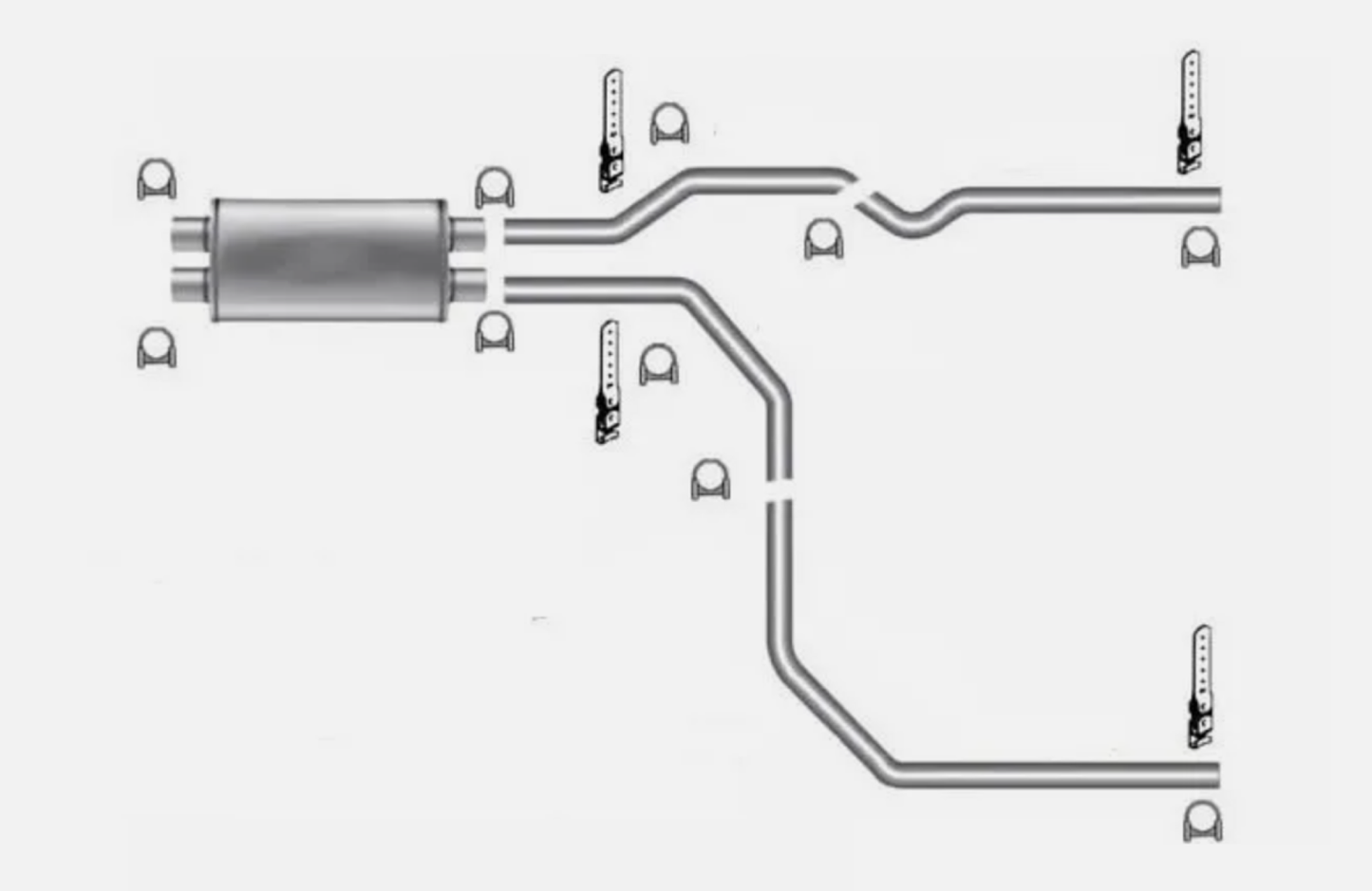 1996-1999 Chevrolet GMC C K 1500 2500 Truck 5.7L Mandrel Dual Exhaust w/ Flowmaster Original 40