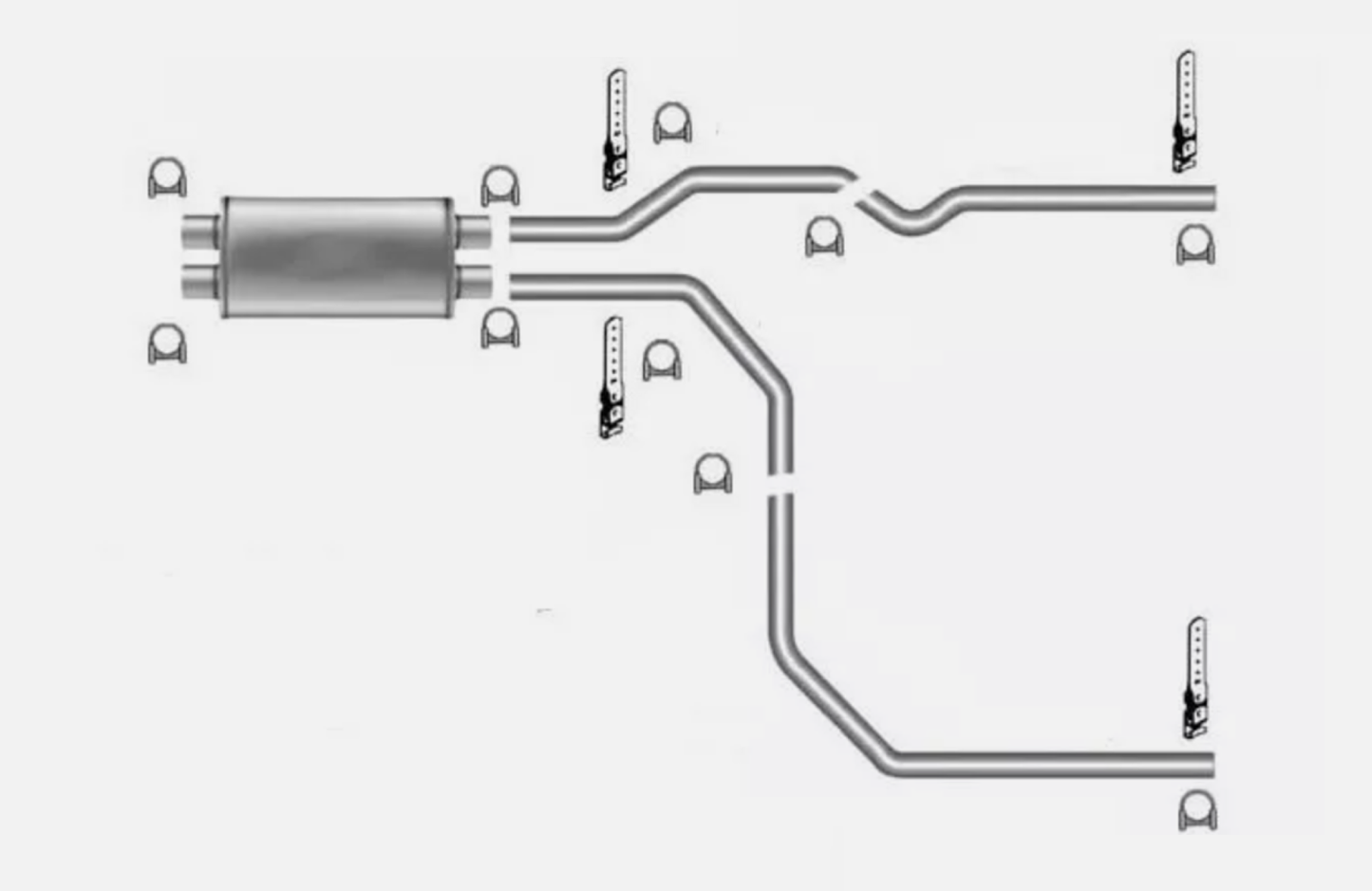 2001-2006 Chevrolet GMC Silverado Sierra Truck 6.0L / 8.1L Mandrel Dual Exhaust Flowmaster Super 40