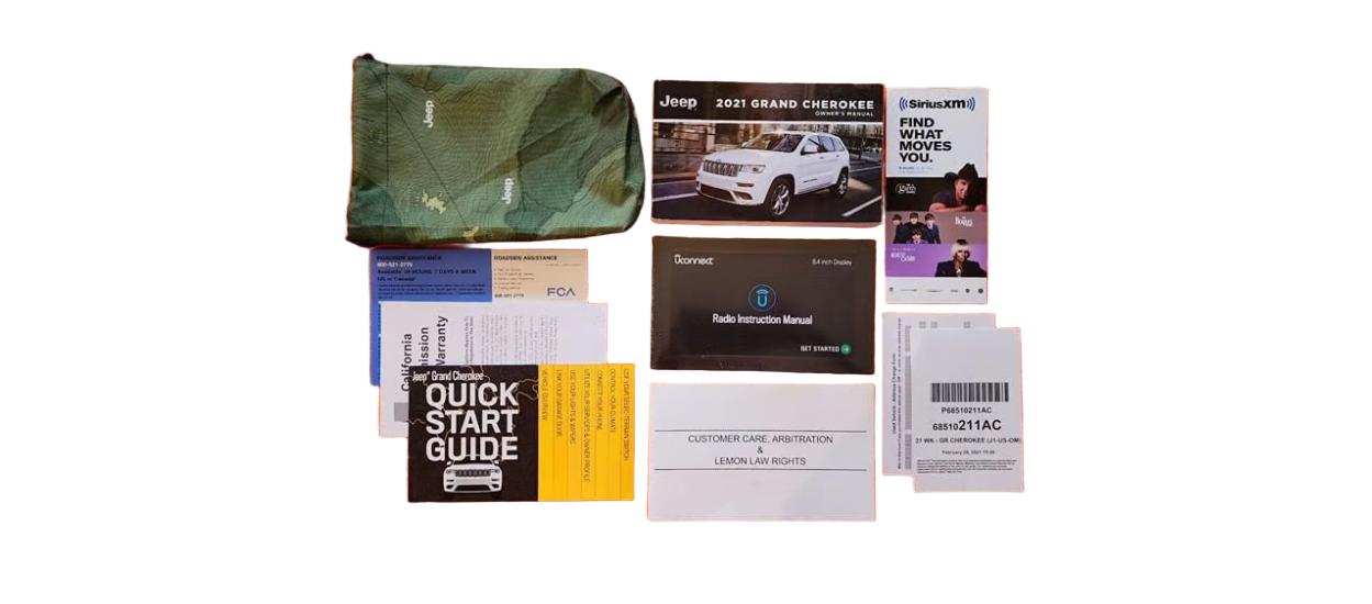 2021 Jeep Grand Cherokee Owners Manual Factory Complete Set