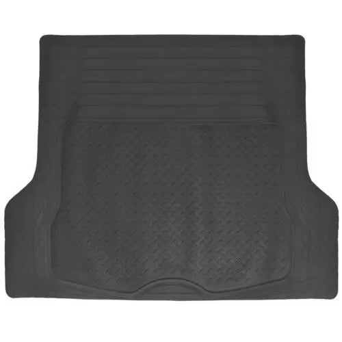 3-Row All-Weather Rubber Car Floor Mats & Cargo Cover Trunk Liner Max Duty Black