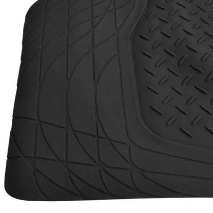 3-Row All-Weather Rubber Car Floor Mats & Cargo Cover Trunk Liner Max Duty Black