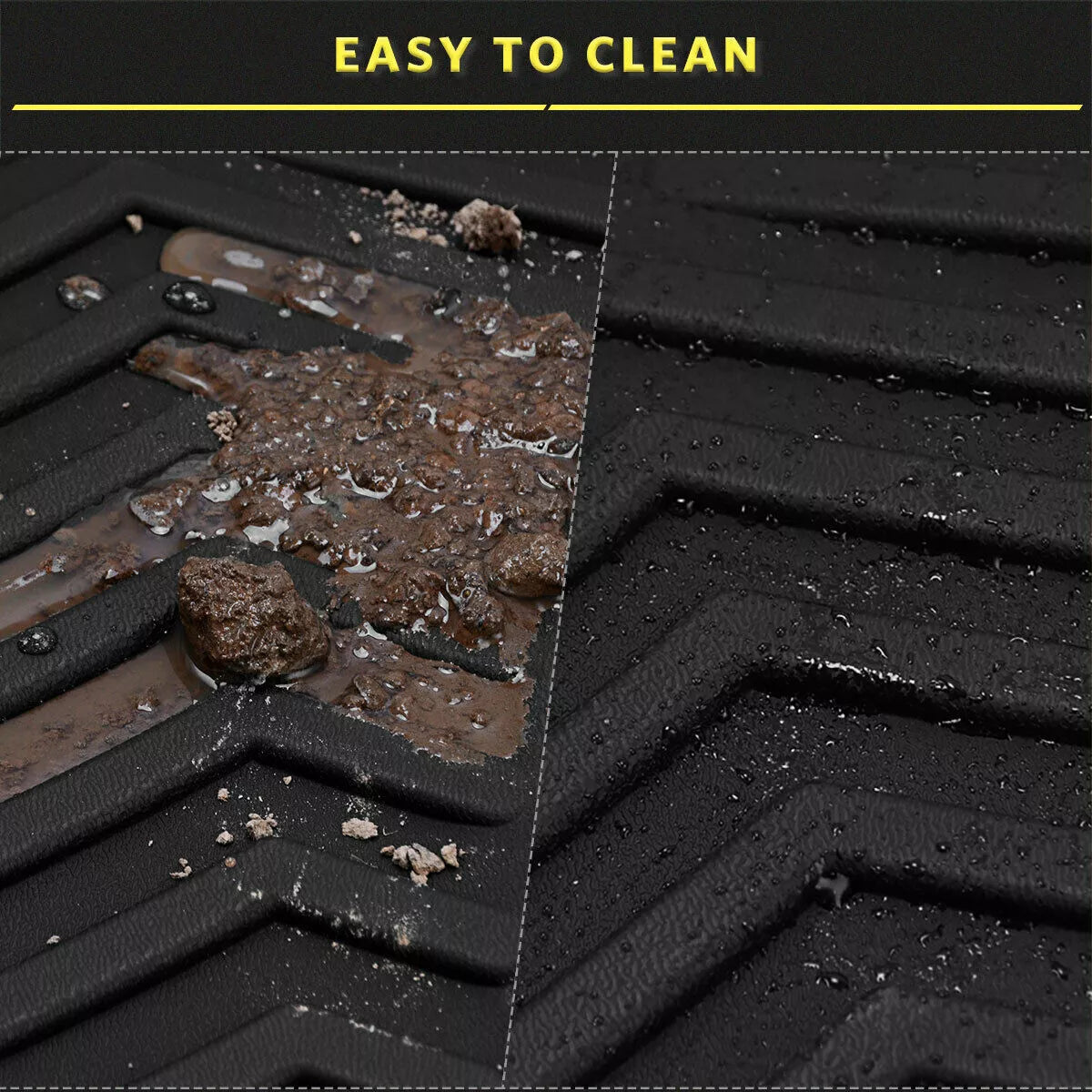 3D All-Weather Car Floor Mats Liner for 2017-2024 Ford F-250 Super Duty Crew Cab