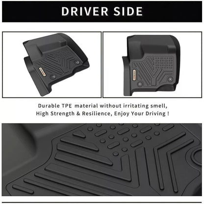 3D All-Weather Car Floor Mats Liner for 2017-2024 Ford F-250 Super Duty Crew Cab