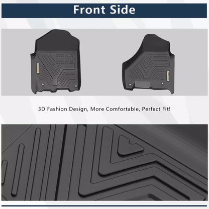 3D Floor Mats Liners for 2013-2018 Dodge Ram 1500 2500 3500 Crew Cab All-Weather