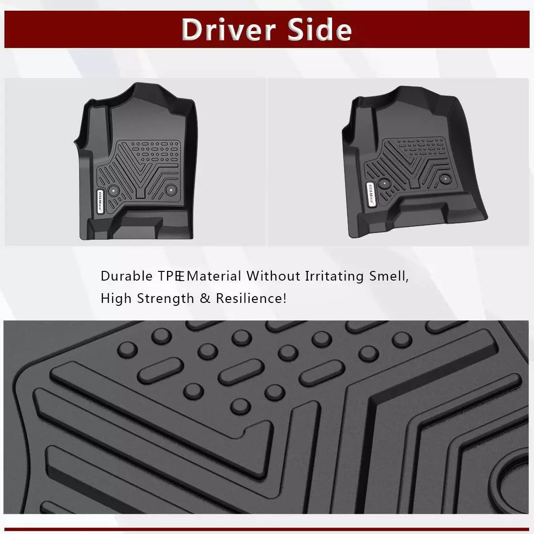 3D Floor Mats for 2014-2018 Silverado GMC Sierra 1500 Crew Cab All-Weather Liner