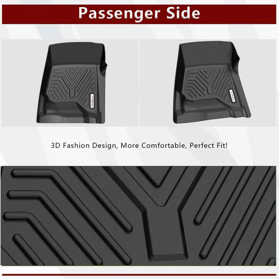 3D Floor Mats for 2014-2018 Silverado GMC Sierra 1500 Crew Cab All-Weather Liner