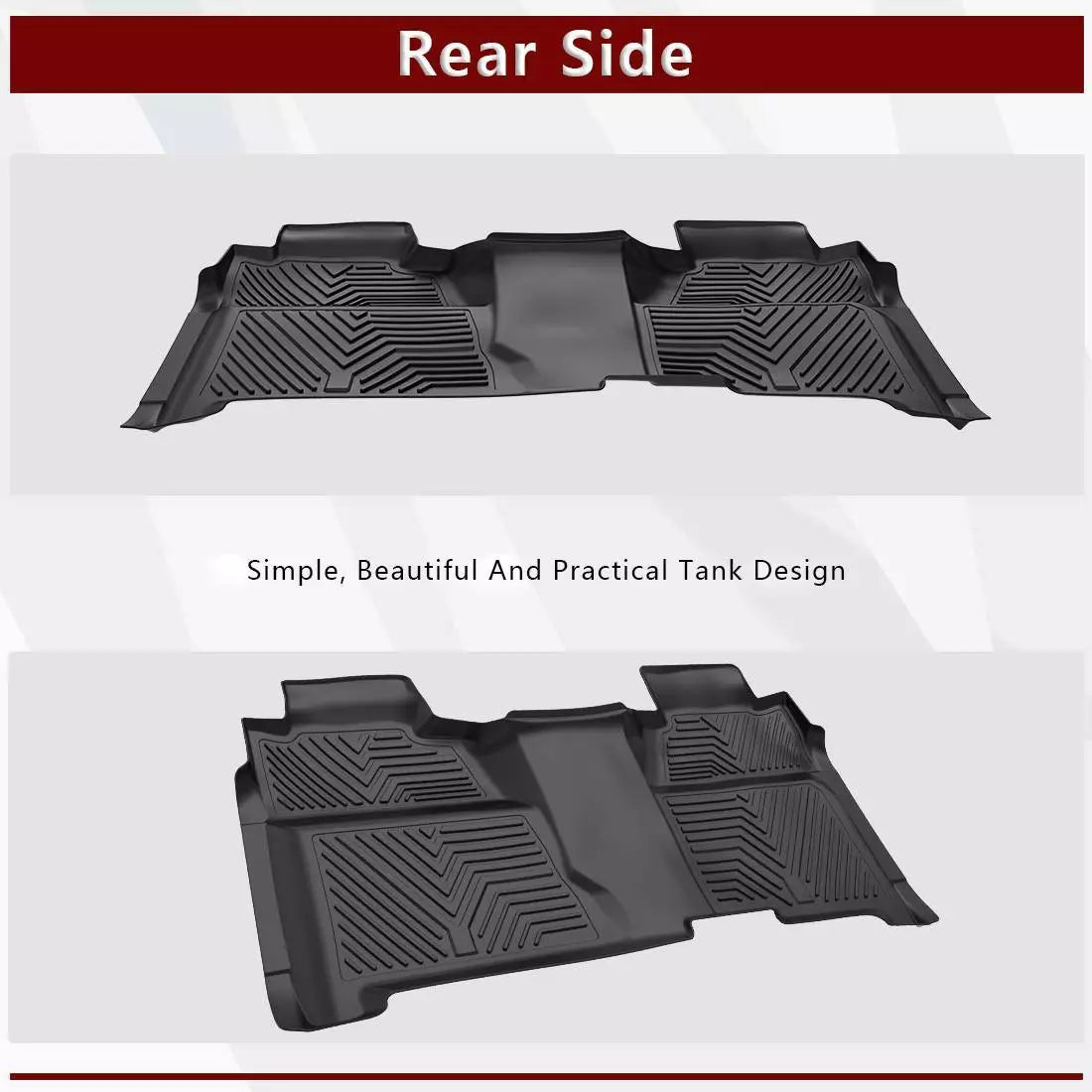 3D Floor Mats for 2014-2018 Silverado GMC Sierra 1500 Crew Cab All-Weather Liner