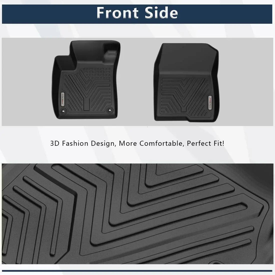 3D Waterproof All-Weather Floor Mats for 2018-2022 Honda Accord Sedan 3-Piece Liner Set