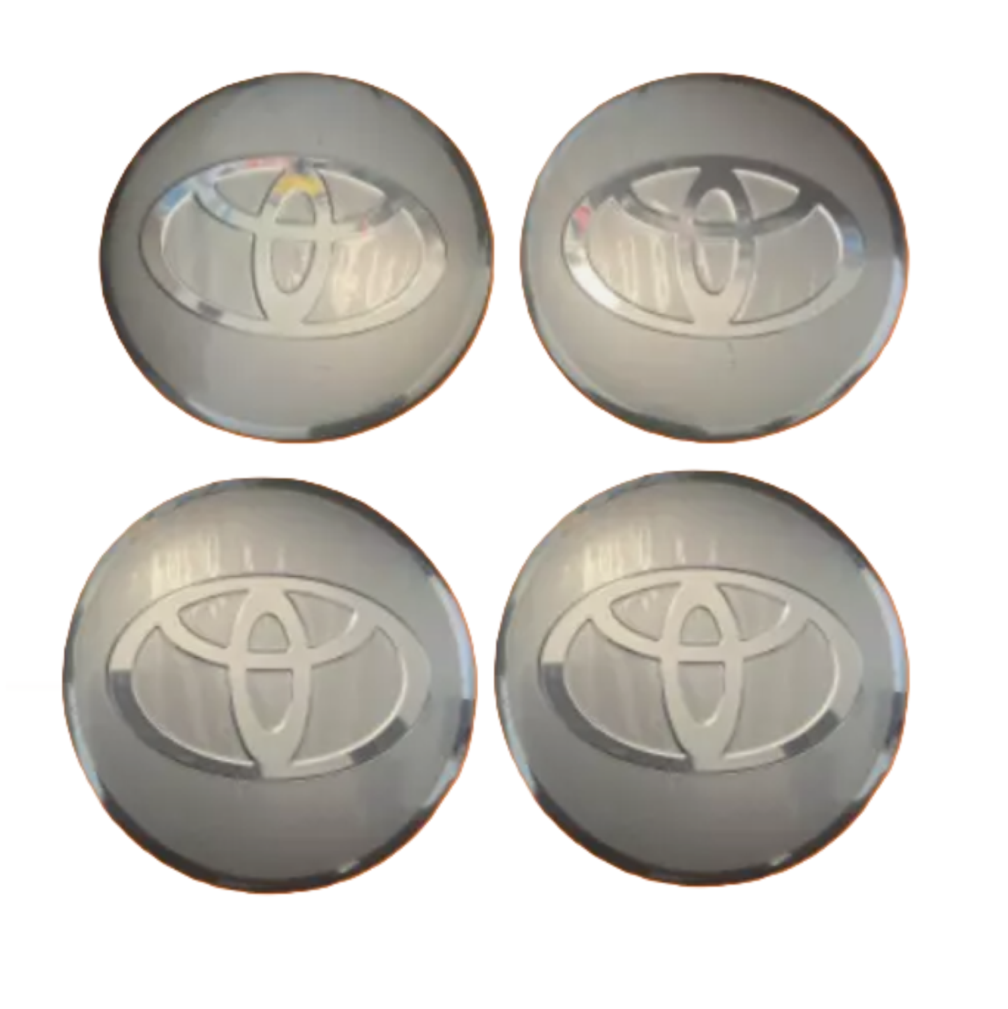 4-Piece 65mm Toyota Car Wheel Center Hub Cap Badge Emblem Sticker - Silver