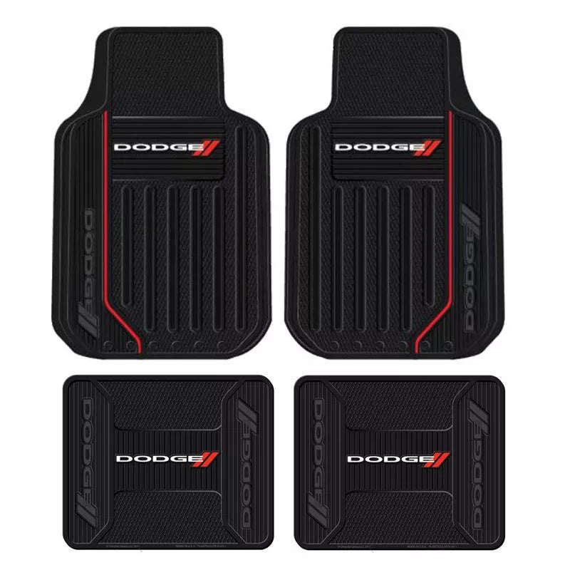 4pc DODGE Elite Front & Back Heavy Duty All-Weather Rubber Floor Mats Set