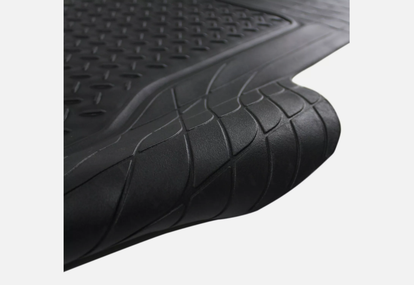 5PC Front+Rear+Cargo Liner Semi-Custom Heavy Duty Rubber Floor Mats Carpet Black