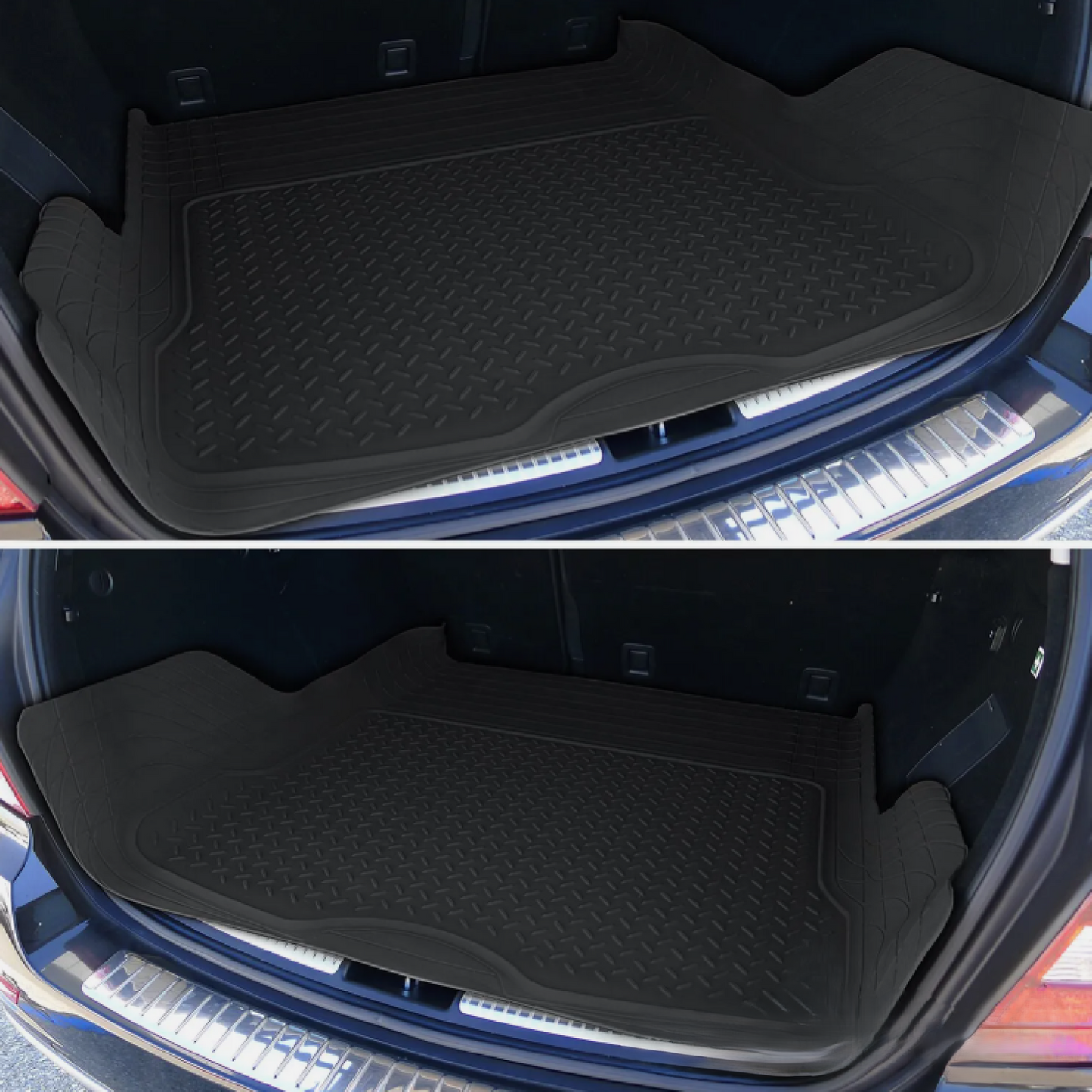 5PC Front+Rear+Cargo Liner Semi-Custom Heavy Duty Rubber Floor Mats Carpet Black