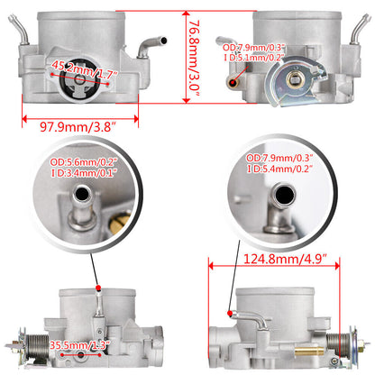 70mm Throttle Body Intake Manifold with TPS MAP Sensor for 1990-2009 Honda B/D/H/F Series