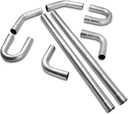 8-Piece 2.5-Inch T304 Stainless Steel Custom Mandrel Exhaust Pipe Straight and Bend Kit