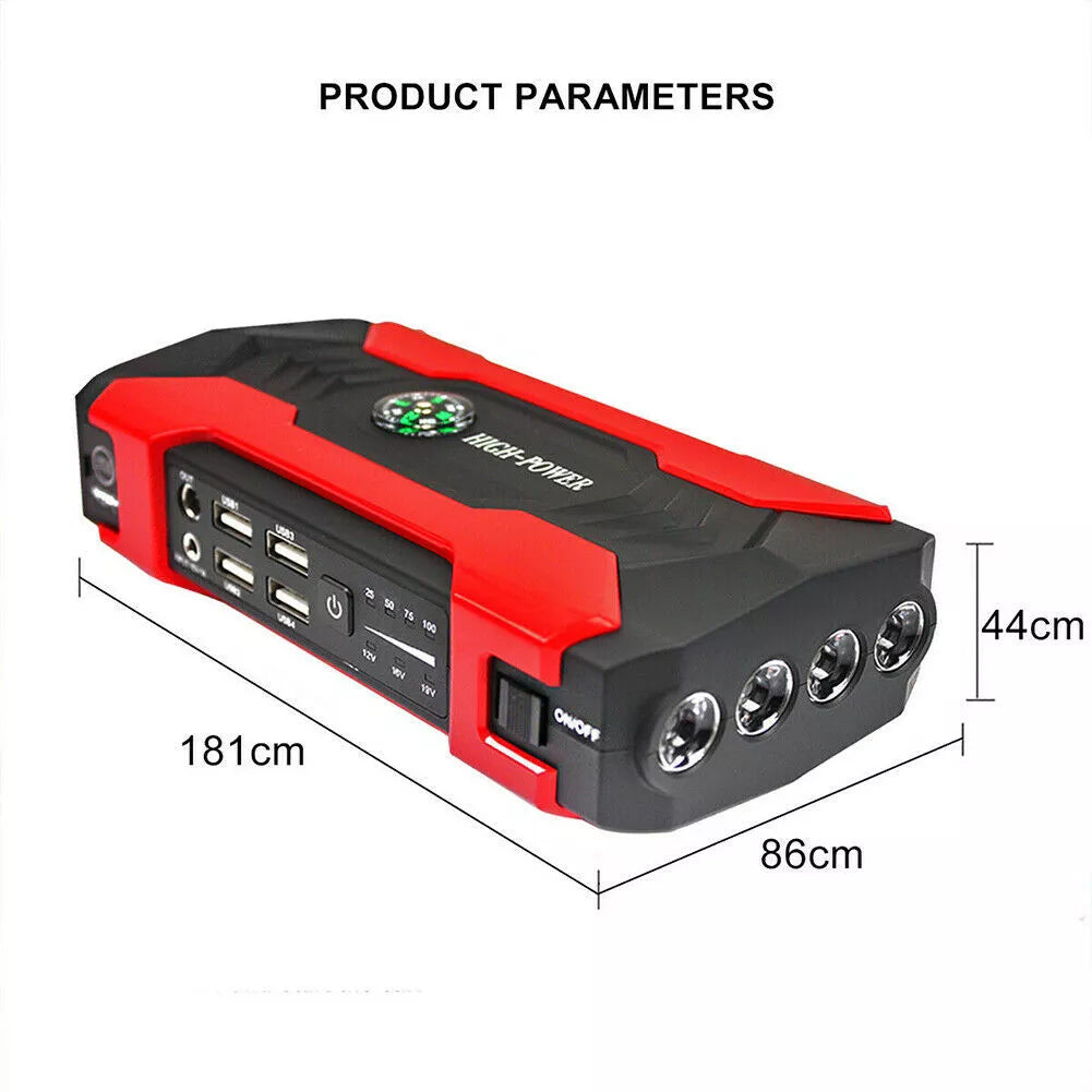 99800mAh Car Jump Starter Booster Jumper Box Power Bank Battery Charger Portable