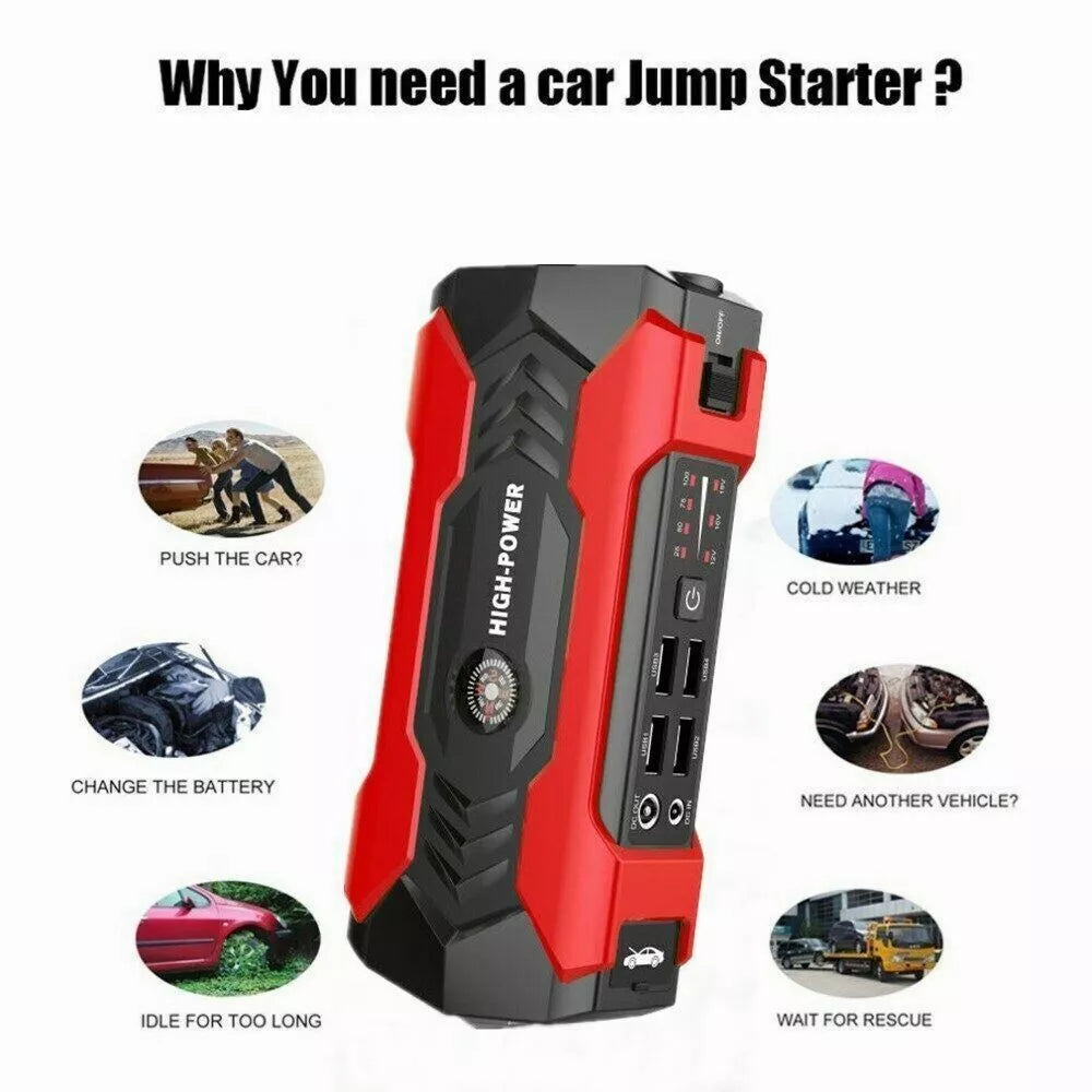 99800mAh Car Jump Starter Booster Jumper Box Power Bank Battery Charger Portable