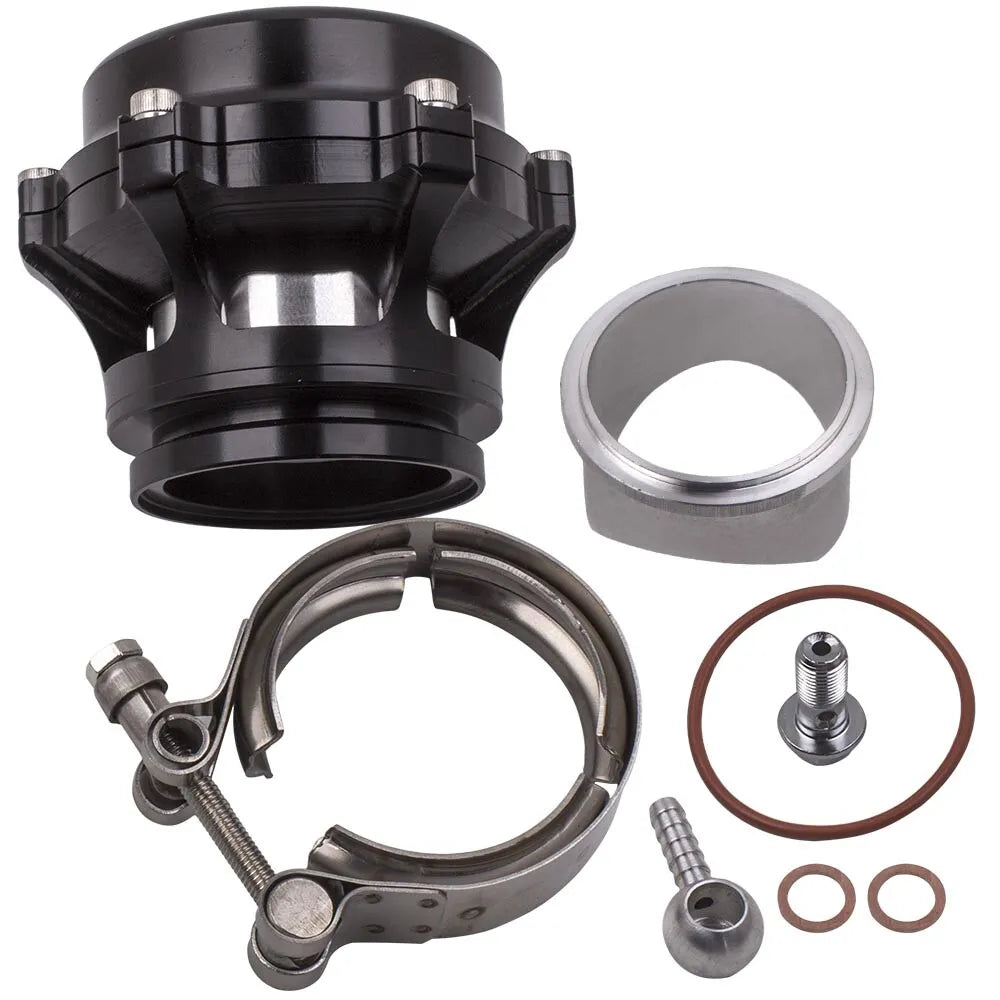 Kit with 50mm V-Band Aluminum Turbocharger Blow-Off Valve (BOV), Rated for 35psi Boost Pressure, Complete with Flange