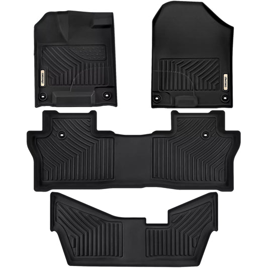 All-Weather 3-Row Floor Mats for 2016-2022 Honda Pilot 8-Passenger TPE Liner Set