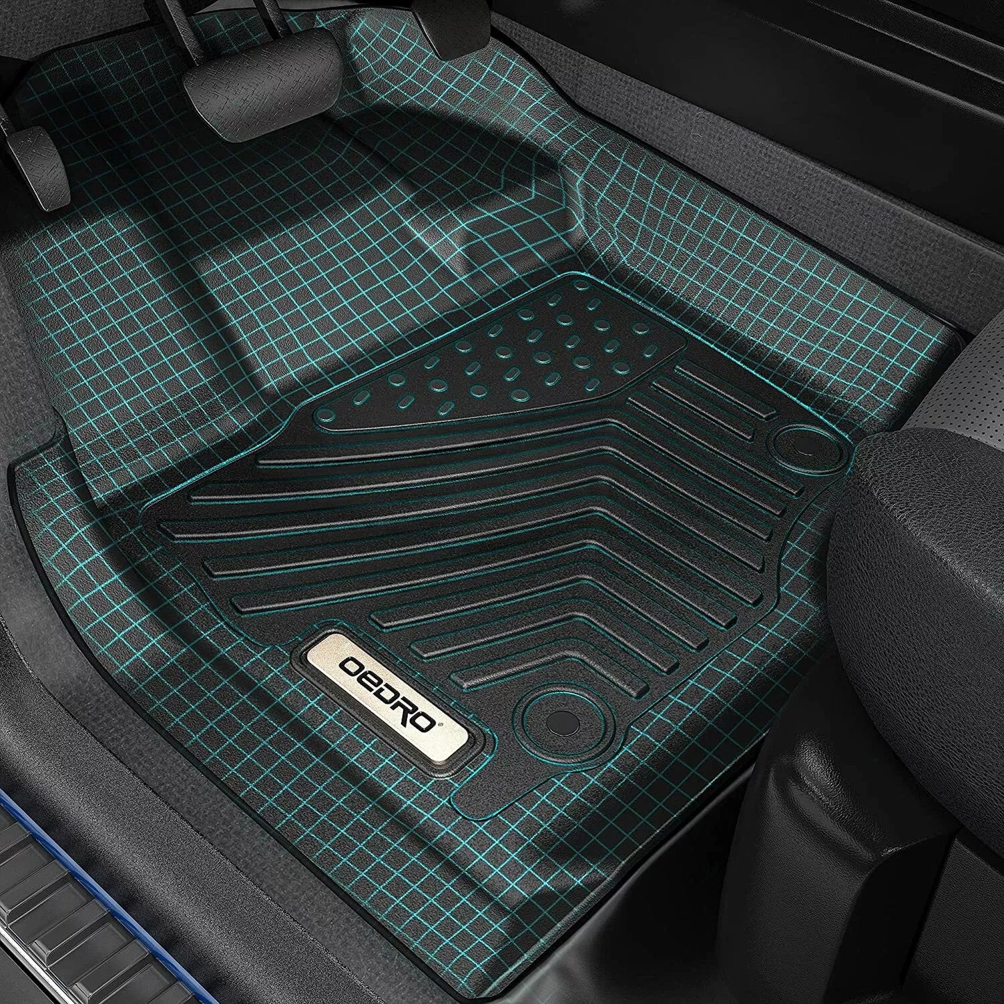 All-Weather 3-Row Floor Mats for 2016-2022 Honda Pilot 8-Passenger TPE Liner Set