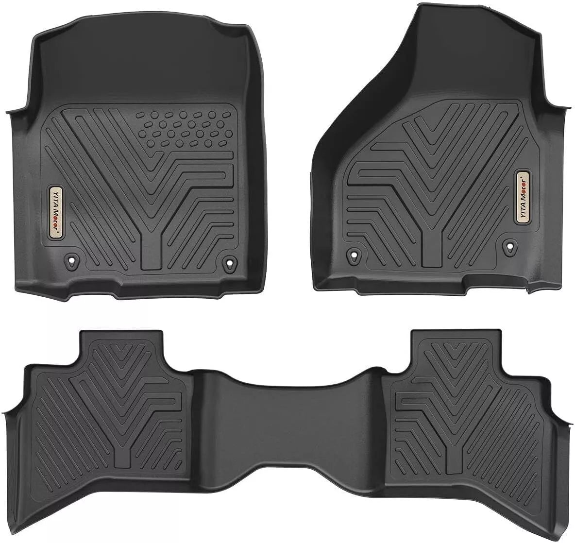 All-Weather 3D Molded TPE Floor Mats Liners for 2012-2018 Dodge Ram 1500 Quad Cab