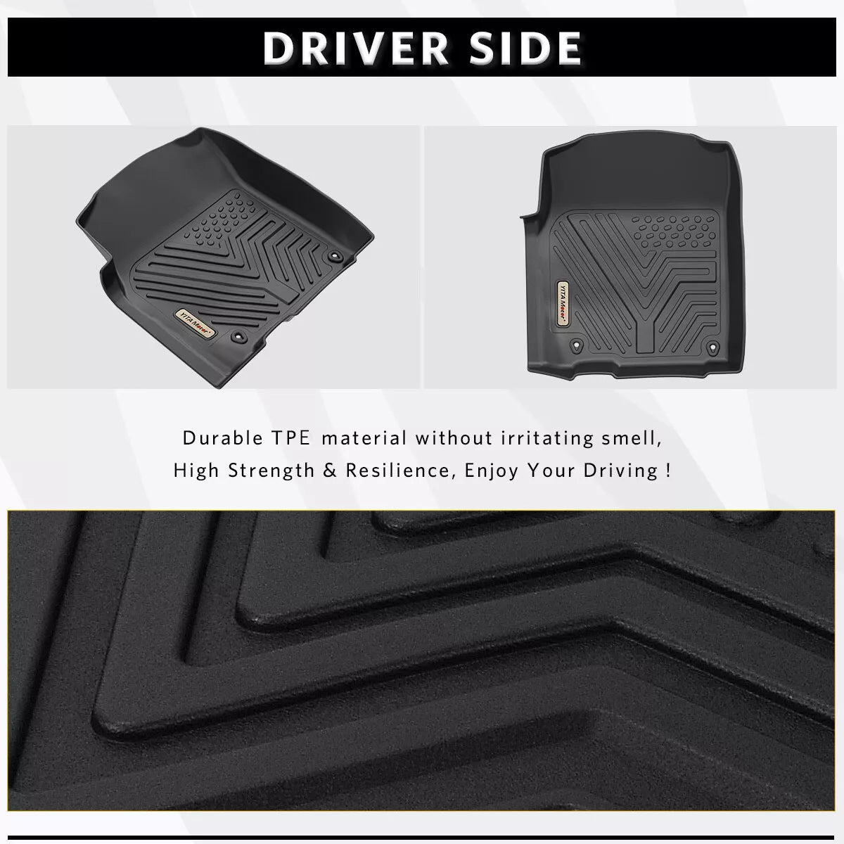 All-Weather 3D Molded TPE Floor Mats Liners for 2012-2018 Dodge Ram 1500 Quad Cab