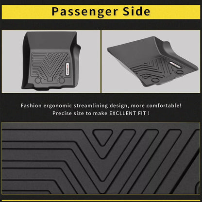 All Weather 3D TPE Floor Mats for 2016-2017 Toyota Tacoma Double Cab Floor Liner