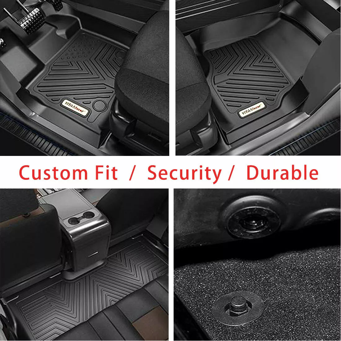 All Weather 3D TPE Floor Mats for 2016-2017 Toyota Tacoma Double Cab Floor Liner