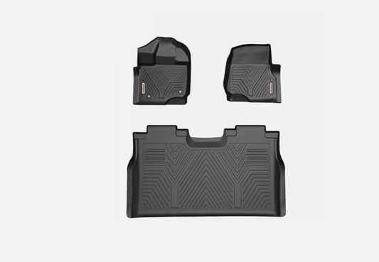 All Weather Floor Mats for 2015-2024 Ford F-150 Super Crew Cab Black TPE Liners