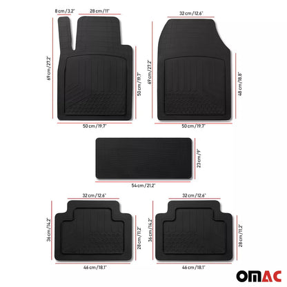 Black Semi-Custom Fit Floor Mats Liner for Hyundai Elantra - Waterproof