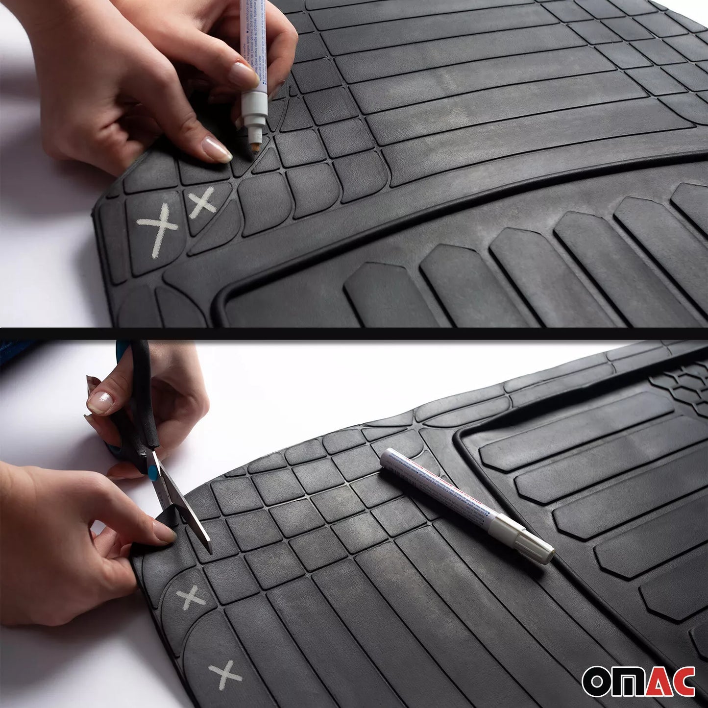 Black Semi-Custom Fit Floor Mats Liner for Hyundai Elantra - Waterproof