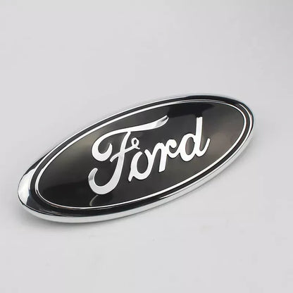 Black & Chrome 2005-2014 Ford F150 Front Grille/Tailgate 9 Inch Oval Emblem 2PC