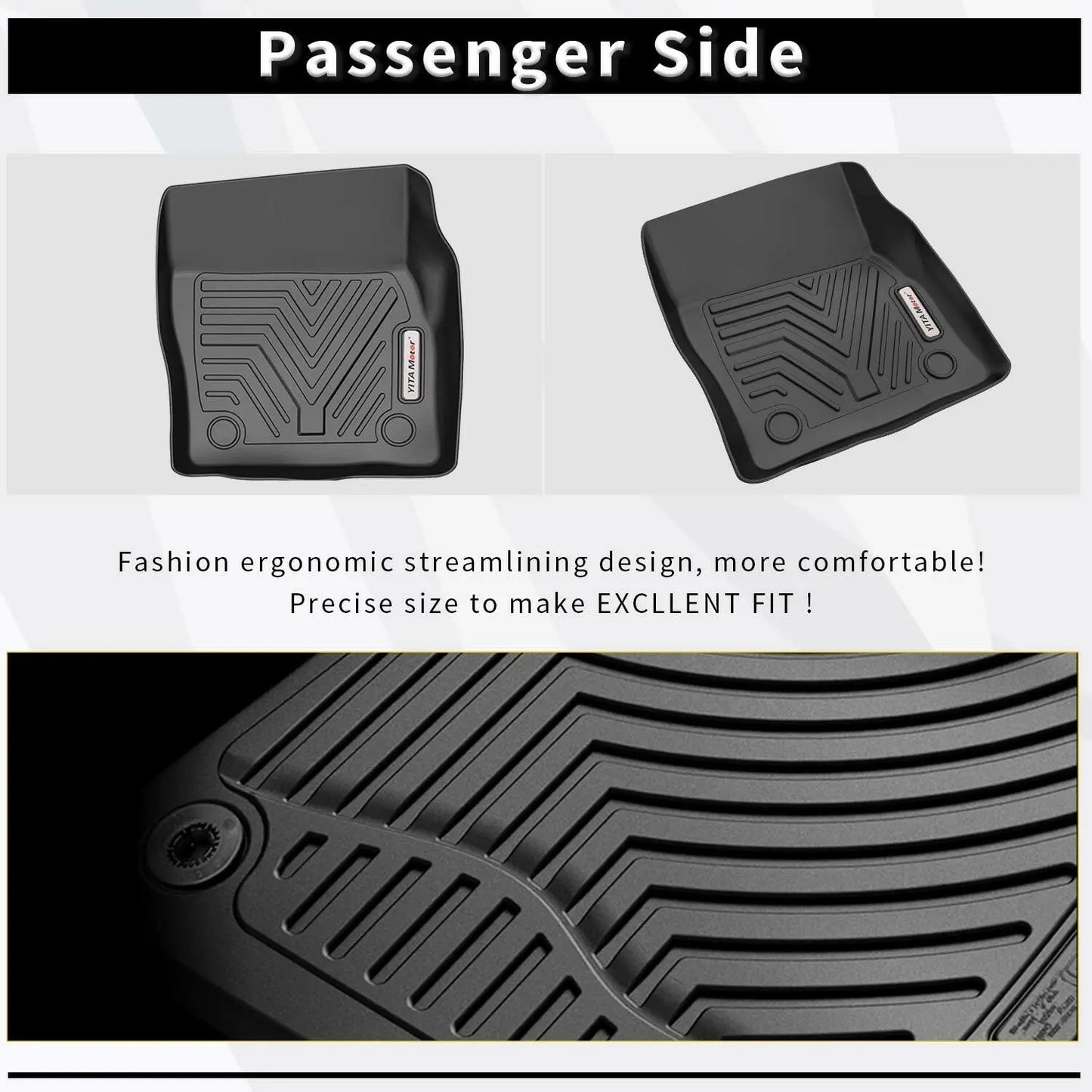 Car Floor Mats for 2013-2019 Ford Escape and 2013-2018 C-Max All Weather TPE Liners