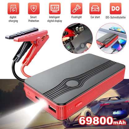 Car Jump Starter 69800mAh Booster Jumper Box Power Bank Battery Charger Portable