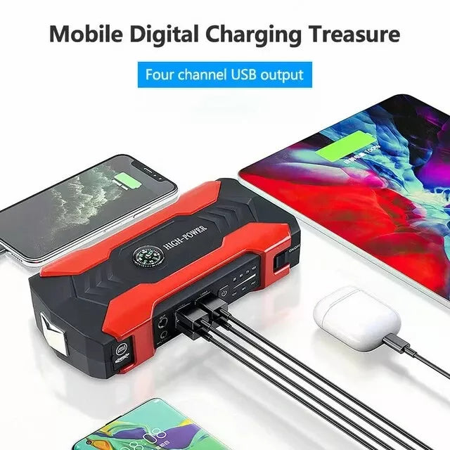 Car Jump Starter Booster Jumper Box Power Bank Battery Charger Portable 99800mAh