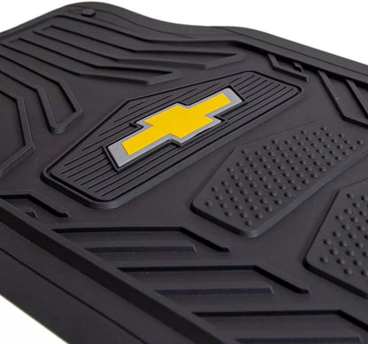 Chevy Bowtie Logo Heavy Duty Truck SUV Car All-Weather Rubber 4pc Floor Mats Set