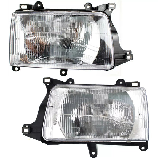 Fits1993-1998 Toyota T100 Set Headlight Assembly - Left Right Side Halogen