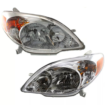 Fits 2003-2008 Toyota Matrix Set Headlight Assembly - Left Right Side Halogen