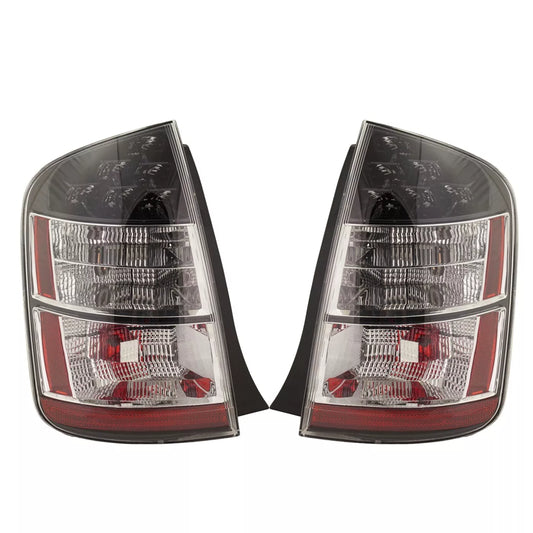 Fits 2004-2005 Toyota Prius Tail Light Set - Left and Right Tail Lamp Halogen Clear/Red Lens W/Bulb