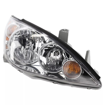 Fits 2005-2006 Toyota Camry Set Headlight Assembly - Left Right Side Halogen Chrome Housing