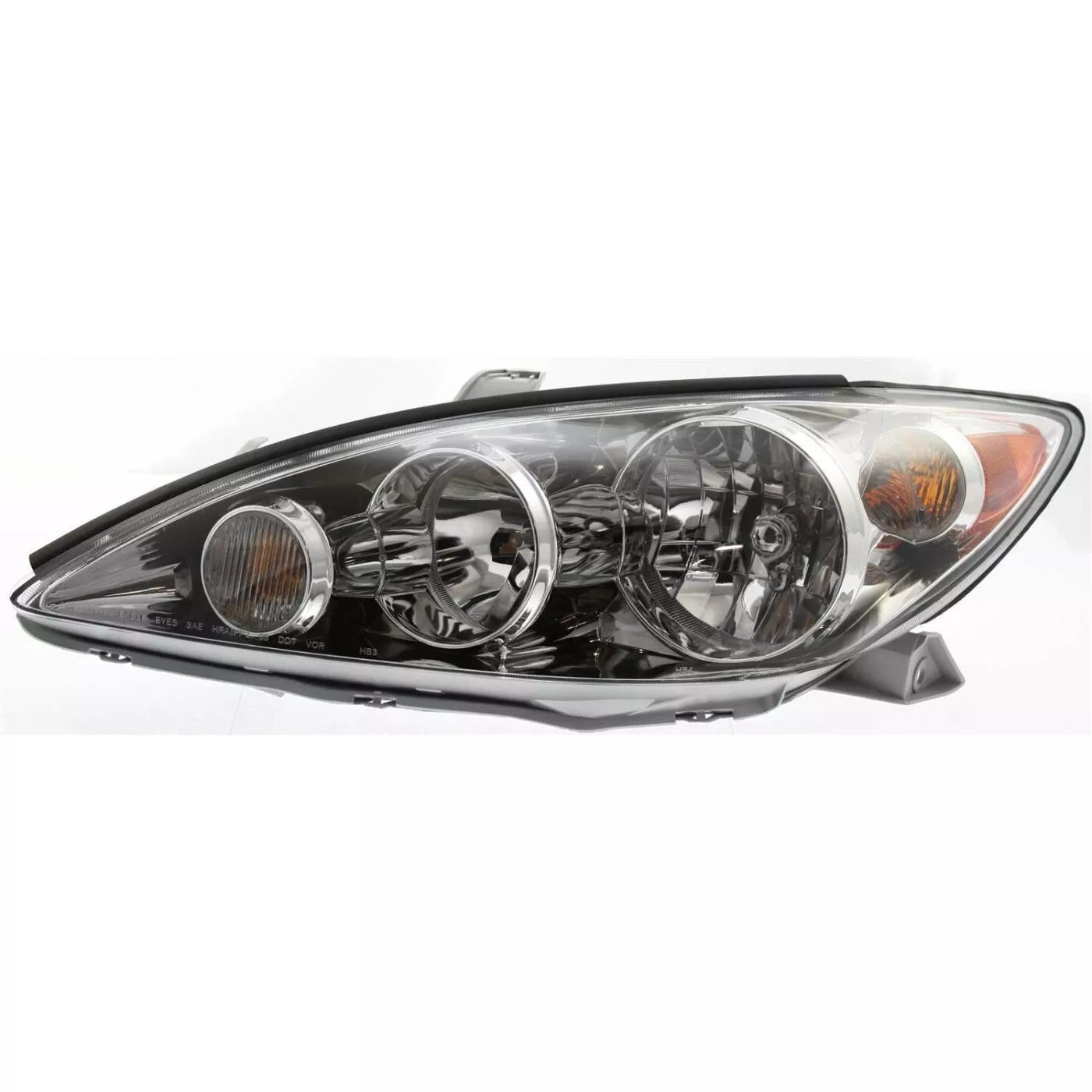 Fits 2005-2006 Toyota Camry Set Headlight Assembly - Left Right Side Halogen Chrome Housing