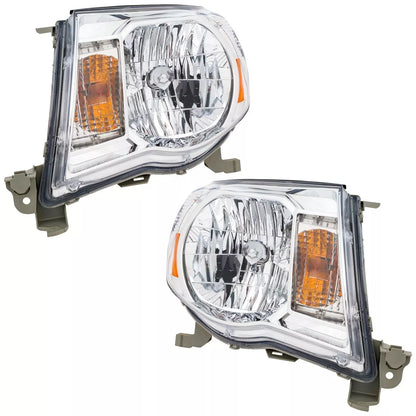 Fits 2005-2011 Toyota Tacoma Set Headlight Assembly - Left Right Side Halogen