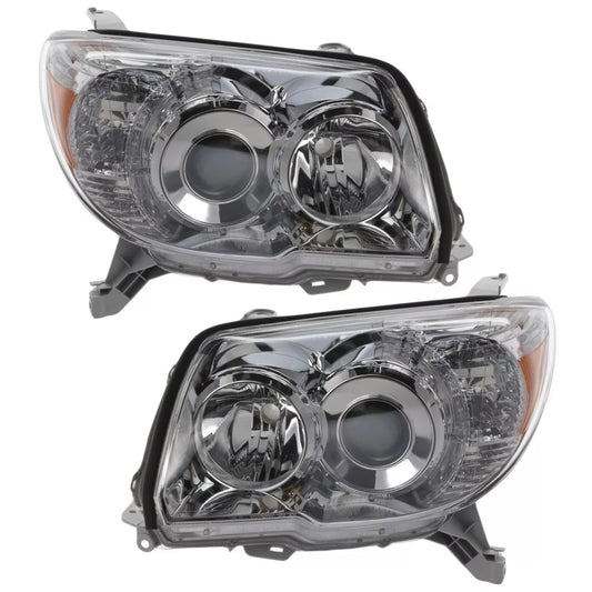 Compatible with 2006-2009 Toyota 4Runner Limited SR5: Set Headlight Assembly - Left Right Side Halogen