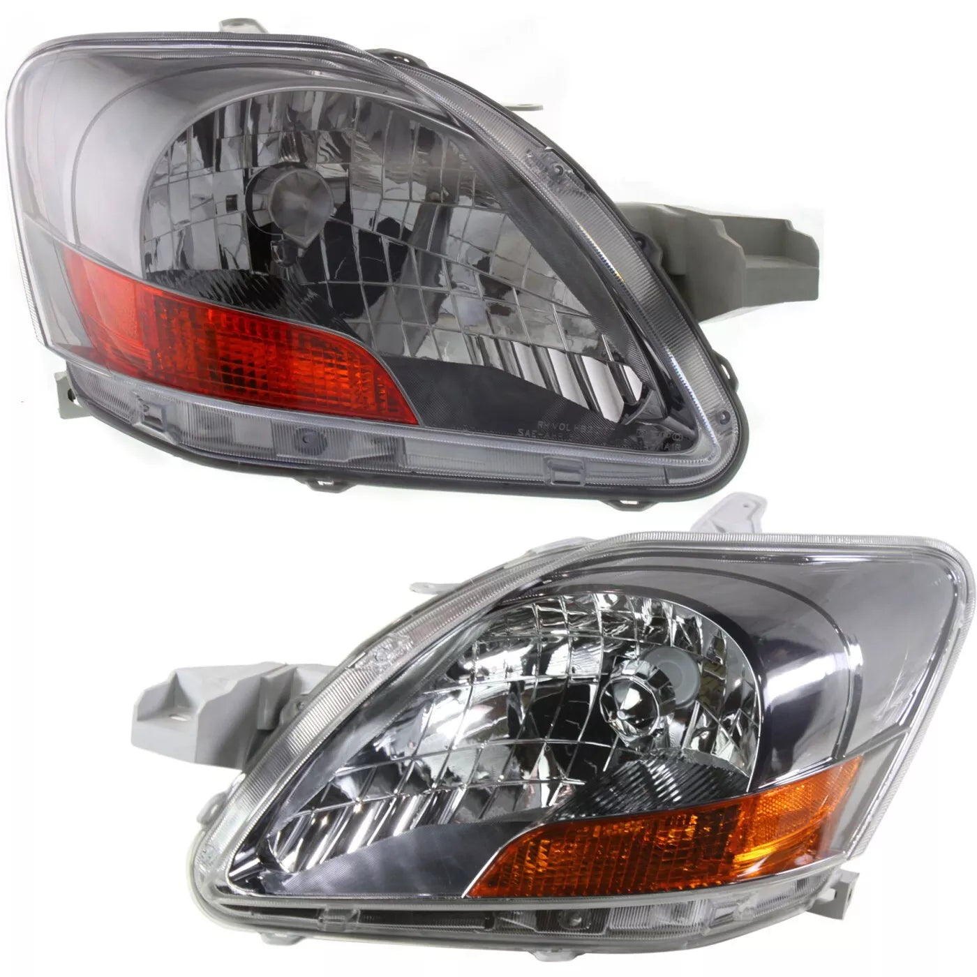 Fits 2007-2011 Toyota Yaris Sedan Sport Package Set Headlight Assembly - Left Right Side Halogen