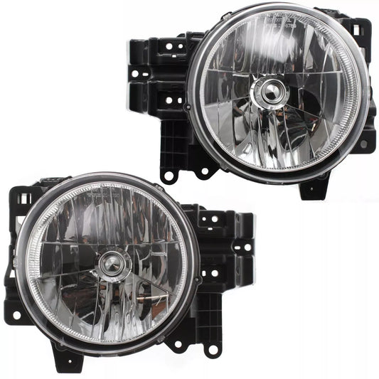 Fits 2007-2014 Toyota FJ Cruiser Set Headlight Assembly - Left Right Side Halogen