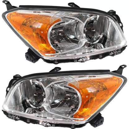 Fits 2009-2012 Toyota RAV4 Limited Set Headlight Assembly - Left Right Side Halogen