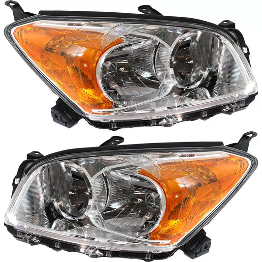 Fits 2009-2012 Toyota RAV4 Limited Set Headlight Assembly - Left Right Side Halogen