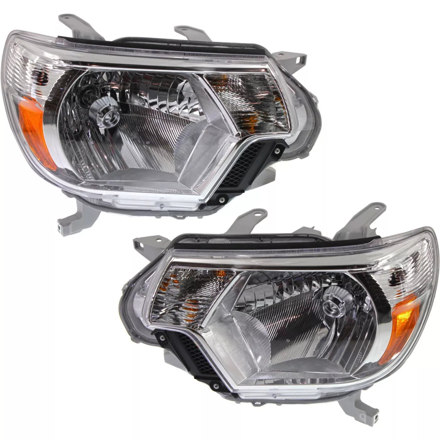 Fits 2012-2015 Toyota Tacoma Set Headlight Assembly - Left Right Side Halogen W/Bulb