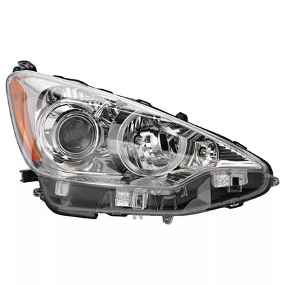 Compatible with 2012-2014 Toyota Prius C: Headlight - Halogen Right Side with Bulb